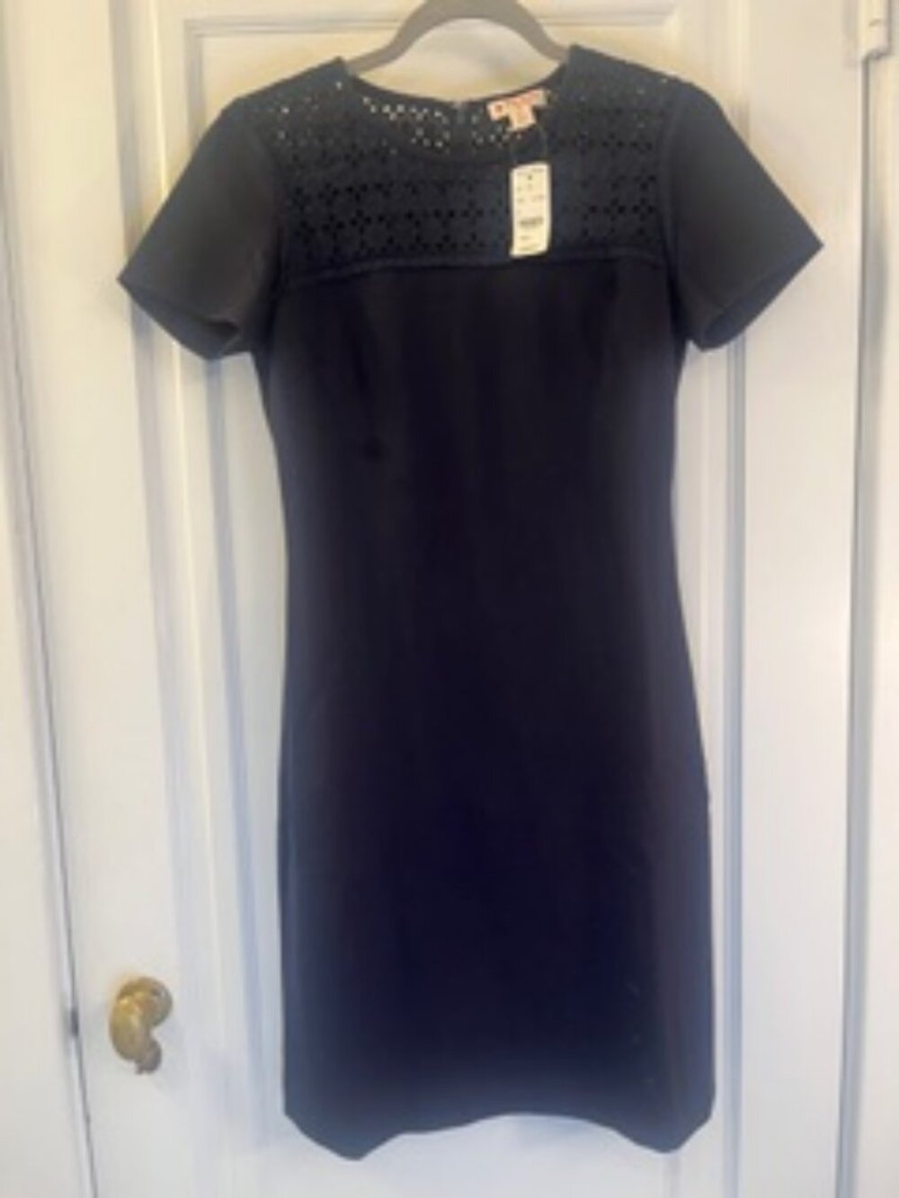 Brooks Brothers Red Fleece Navy Eyelet Neck Dress XS